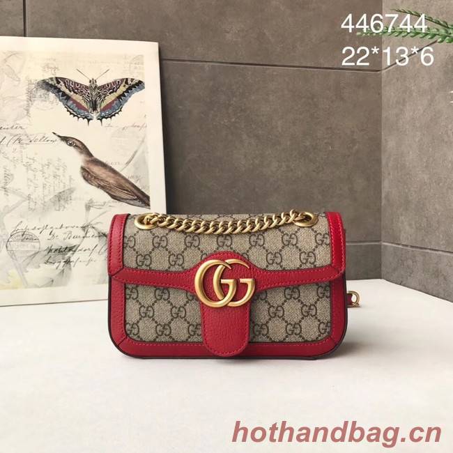 Gucci Ophidia GG Supreme small shoulder bag 446744 red