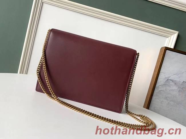 SAINT LAURENT Cassandra leather shoulder bag 532750 Burgundy