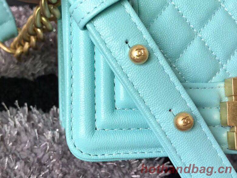 Boy Chanel Flap Shoulder Bag Sheepskin Leather A67085 Blue