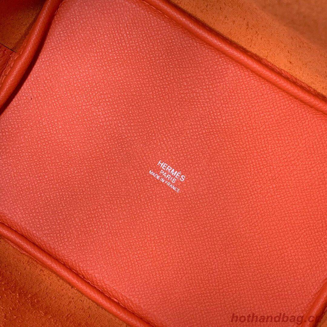 Hermes Picotin Lock PM Taurillon Epsom Leather Orange 9809 Silver