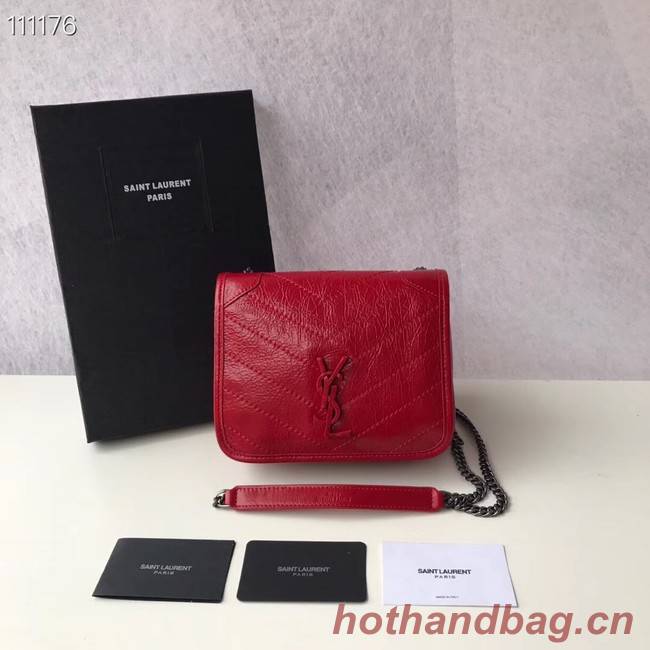 SAINT LAURENT Niki Mini leather shoulder bag 03743 red