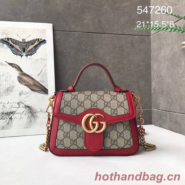 Gucci GG Marmont mini top handle bag 547260 red