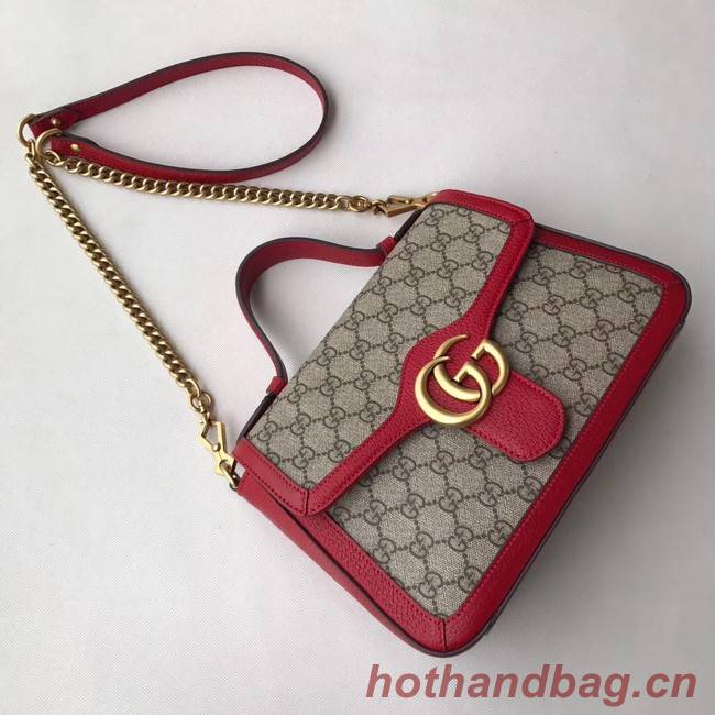 Gucci GG Marmont small top handle bag 498110 red