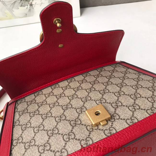 Gucci GG Marmont small top handle bag 498110 red