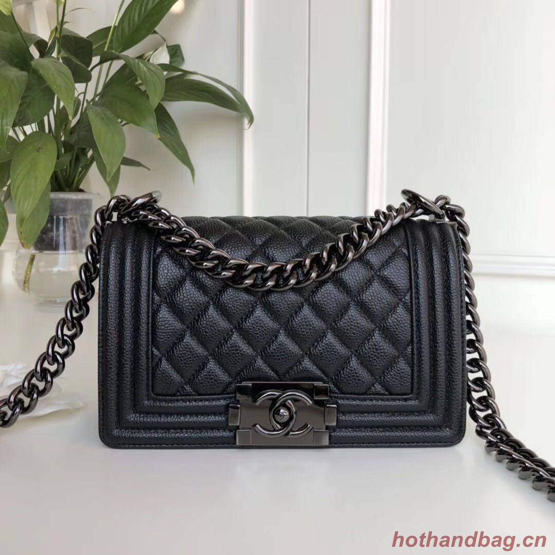 Boy Chanel Flap Shoulder Bag Leather A67085 black