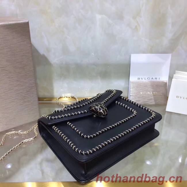 BVLGARI mini Shoulder Bag Calfskin Leather BG22889 black