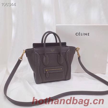 CELINE NANO LUGGAGE BAG IN LAMINATED LAMBSKIN 189244-14