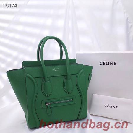 CELINE MICRO LUGGAGE HANDBAG IN LAMINATED LAMBSKIN 167793-4