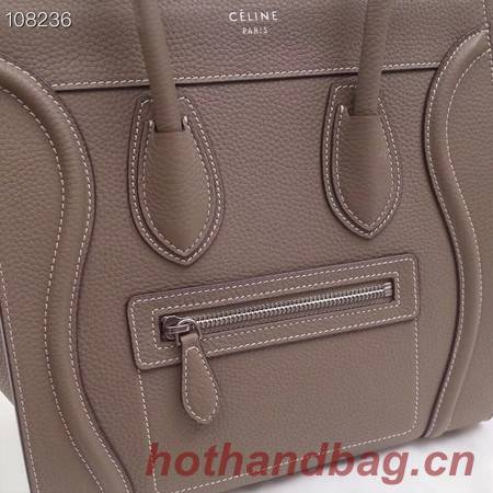 CELINE MICRO LUGGAGE HANDBAG IN LAMINATED LAMBSKIN 167793-6