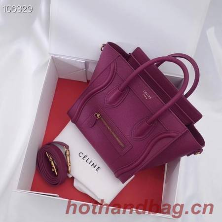 CELINE NANO LUGGAGE BAG IN LAMINATED LAMBSKIN 189244-18