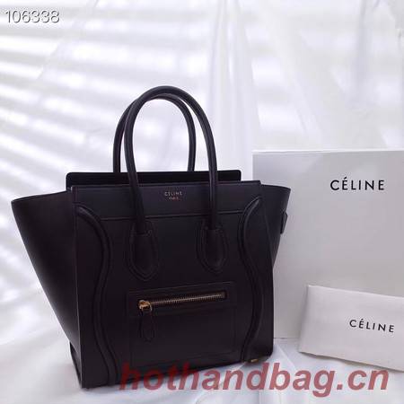 CELINE MICRO LUGGAGE HANDBAG IN LAMINATED LAMBSKIN 167793-15