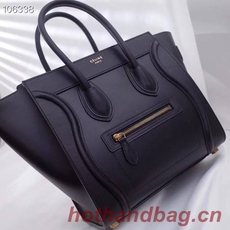 CELINE MICRO LUGGAGE HANDBAG IN LAMINATED LAMBSKIN 167793-15