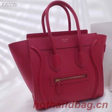 CELINE MICRO LUGGAGE HANDBAG IN LAMINATED LAMBSKIN 167793-16