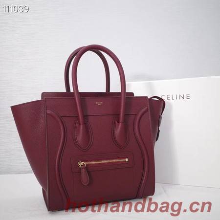 CELINE MICRO LUGGAGE HANDBAG IN LAMINATED LAMBSKIN 167793-21