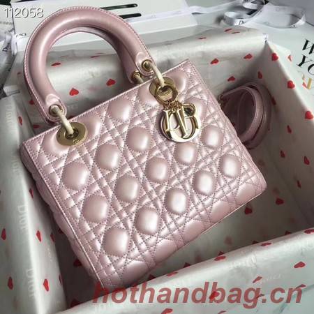 LADY DIOR LAMBSKIN BAG CAL44550 pearly-lustre pink