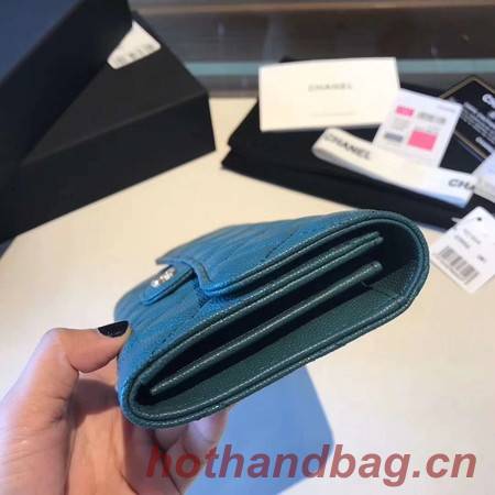 Chanel long flap wallet A80759 blue