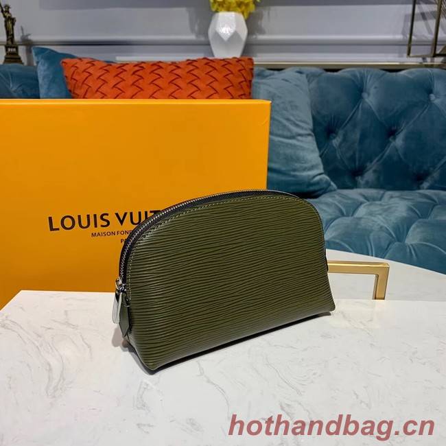 Louis vuitton original Epi Leather COSMETIC POUCH PM M52030 Khaki