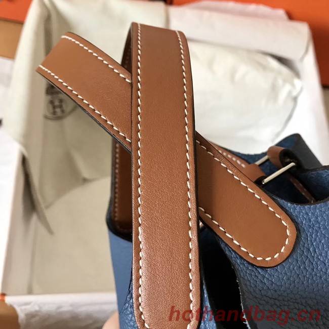 Hermes Picotin Lock PM Bags Original Leather H8688 blue&brown