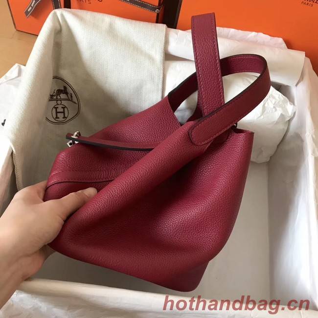 Hermes Picotin Lock PM Bags Original Leather H8688 wine red