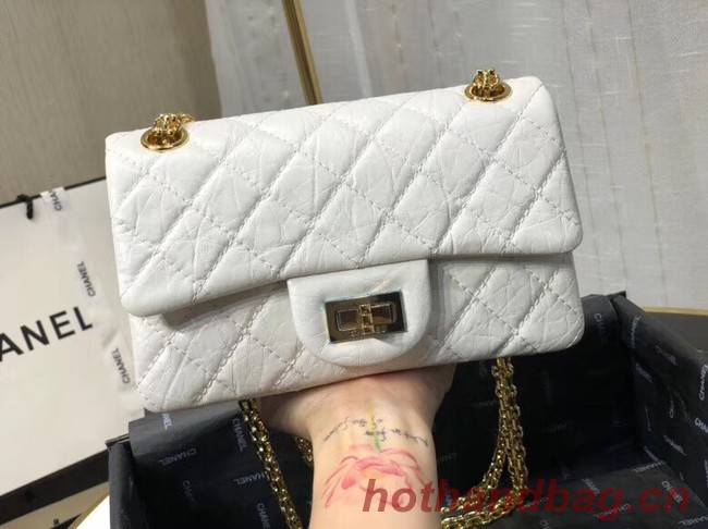 Chanel Shoulder Bag Original Leather White AS0874 Gold