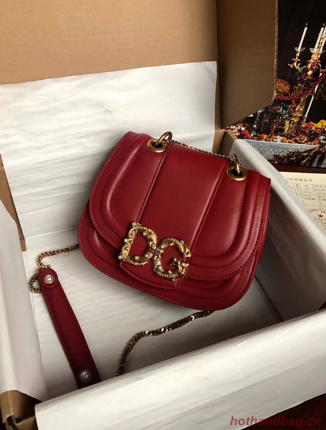 Dolce & Gabbana Origianl Leather Bag 4917 Red&Green