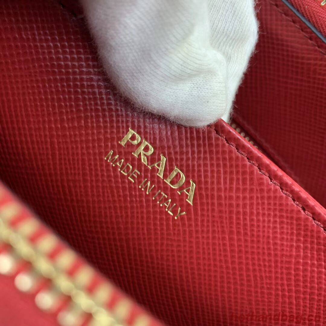 Prada Galleria Saffiano Leather Bag 1BA232 Red