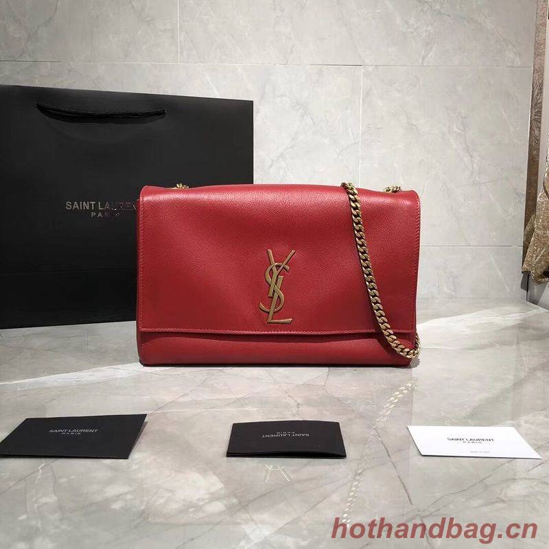 Yves Saint Laurent Double Skin Use Original Leather Shoulder Bag Y553804 Red