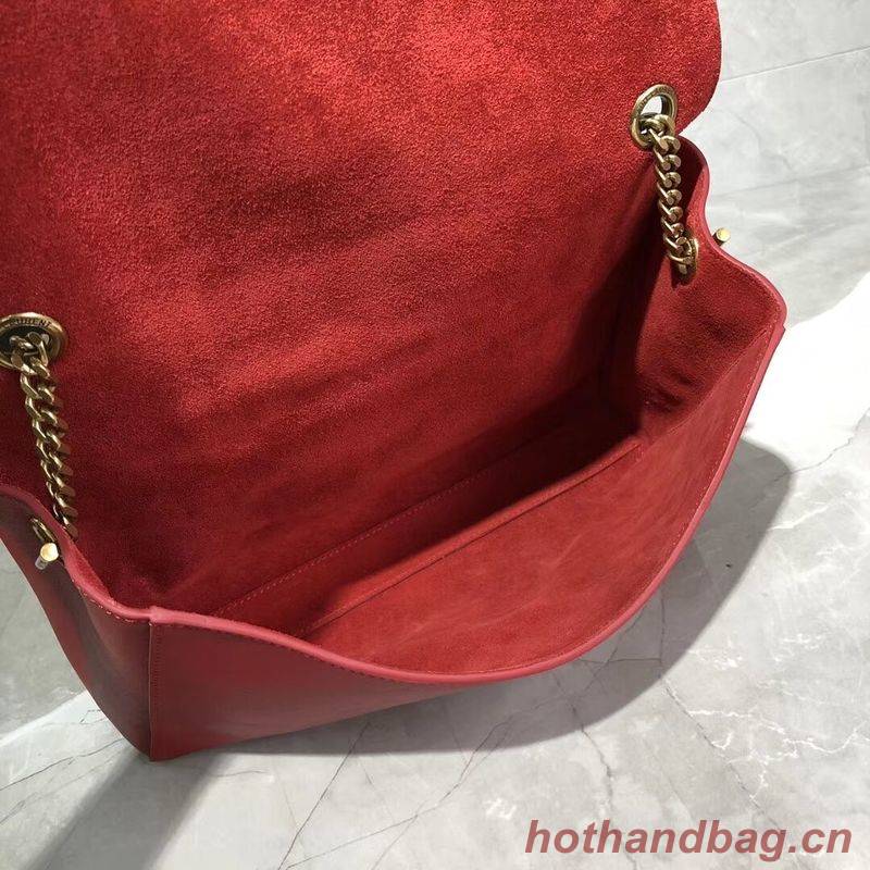 Yves Saint Laurent Double Skin Use Original Leather Shoulder Bag Y553804 Red