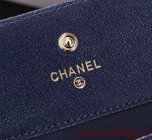 Chanel Calfskin Leather & Gold-Tone Metal A80734 blue