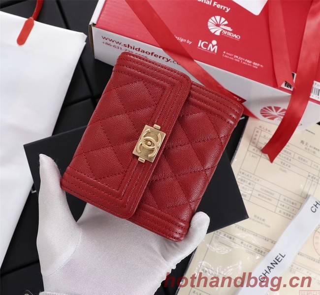 Chanel Calfskin Leather & Gold-Tone Metal A80734 red