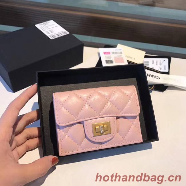 Chanel classic wallet Calfskin & Gold-Tone Metal A80234 pink