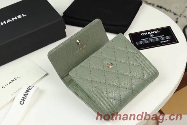 Chanel Calfskin Leather & Gold-Tone Metal A80734 light green