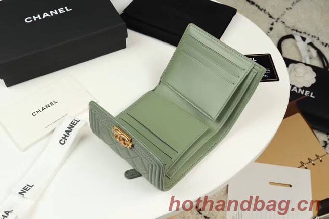 Chanel Calfskin Leather & Gold-Tone Metal A80734 light green