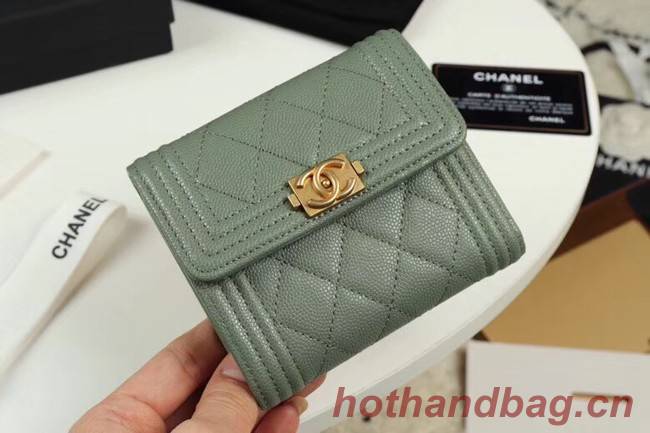 Chanel Calfskin Leather & Gold-Tone Metal A80734 light green