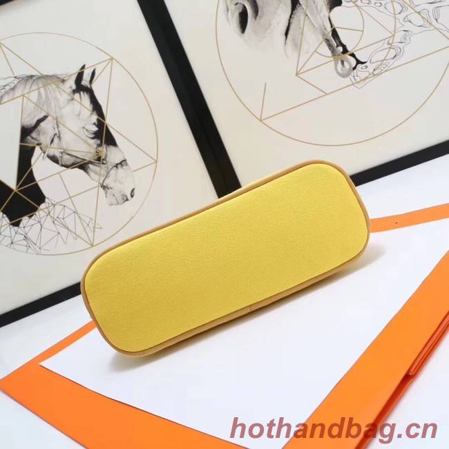 Hermes Cosmetic Bag H3699 Lemon Yellow