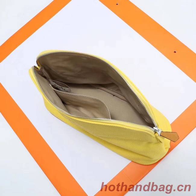 Hermes Cosmetic Bag H3699 Lemon Yellow