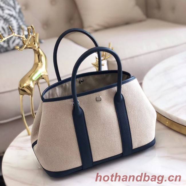 Hermes Garden Party 36cm Tote Bags Original Leather H3698 Dark Blue