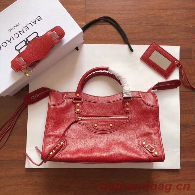 Balenciaga The City Handbag Calf leather 382569 red