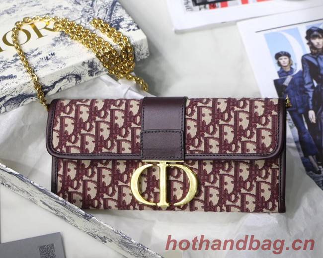 Dior 30 MONTAIGNE EMBROIDERED CANVAS Clutch bag M9206 burgundy