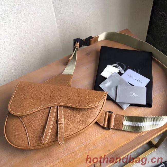 DIOR OBLIQUE SADDLE BELT BAG M9020 brown