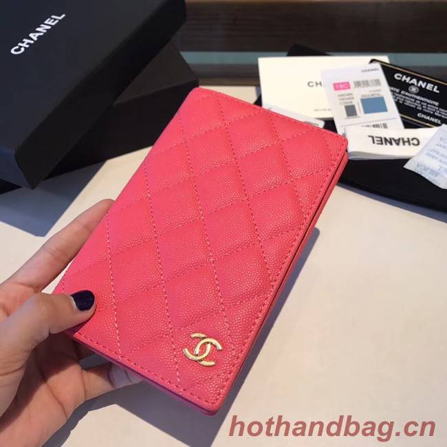 Chanel Calfskin Leather & Gold-Tone Metal Wallet A80385 Rose