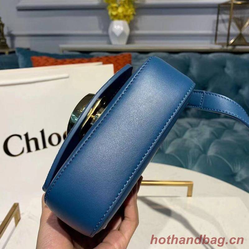 Chloe Original Calfskin Leather Top Handle Small Bag 3S030 Blue