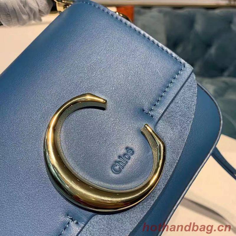 Chloe Original Calfskin Leather Top Handle Small Bag 3S030 Blue