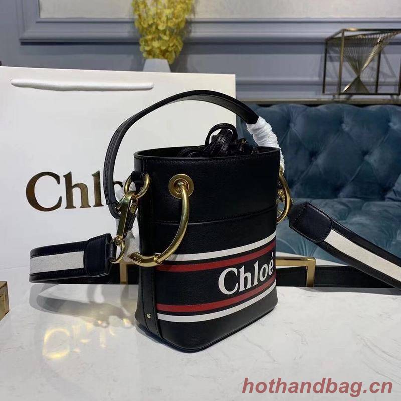 Chloe Roy Mini Smooth Leather Bucket Bag 3S508 Black