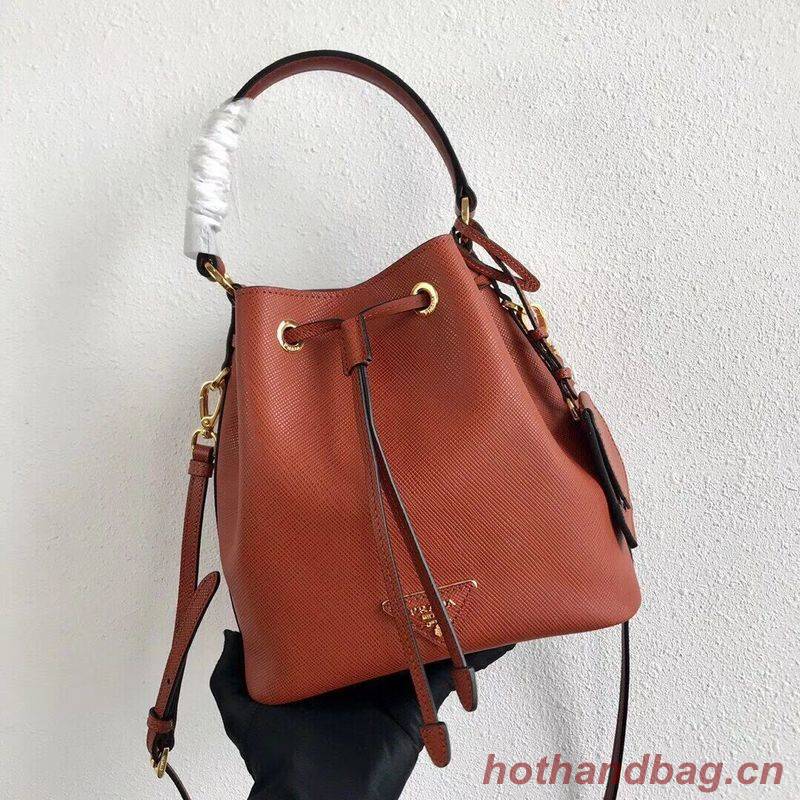 Prada Galleria Saffiano Leather Bag 1BE032 Dark Orange