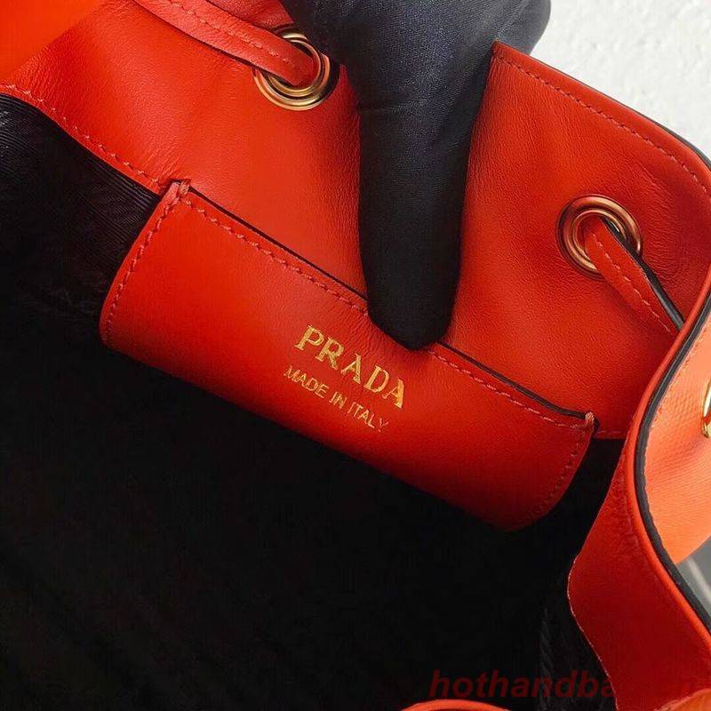 Prada Galleria Saffiano Leather Bag 1BE032 Orange