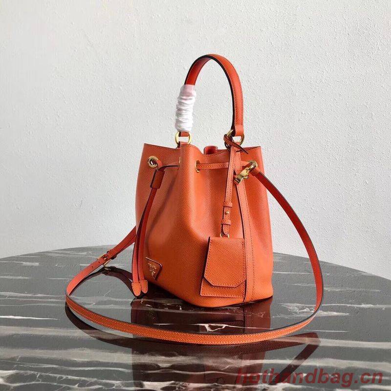 Prada Galleria Saffiano Leather Bag 1BE032 Orange