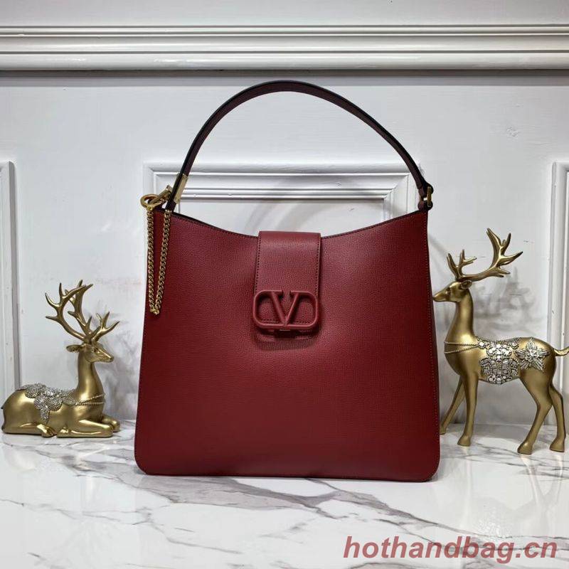 VALENTINO Origianl Palm Leather Bag V5002 Wine