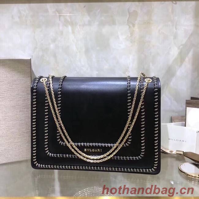 BVLGARI Medium Shoulder Bag Calfskin Leather BG22890 black