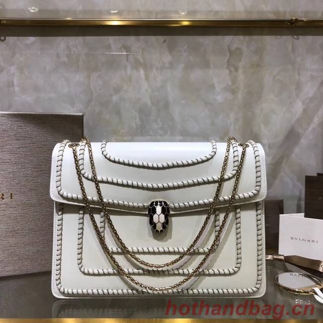 BVLGARI Medium Shoulder Bag Calfskin Leather BG22890 white